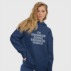 Толстовка оверсайз женская Im engineer doing engineer things, цвет: тёмно-синий — фото 2