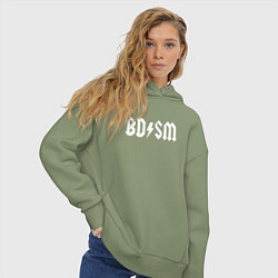 Толстовка оверсайз женская BDSM мем, цвет: авокадо — фото 2