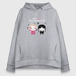 Женское худи оверсайз Nevermore Уэнздей и Энид Синклер