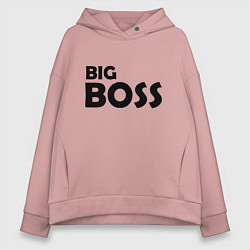 Толстовка оверсайз женская Большой босс - темная, цвет: пыльно-розовый
