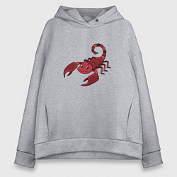 Женское худи оверсайз Мультяшный скорпион