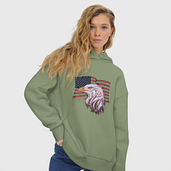 Толстовка оверсайз женская American eagle, цвет: авокадо — фото 2
