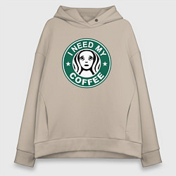Женское худи оверсайз I need my cofee