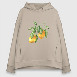 Женское худи оверсайз Лимоны на ветке