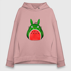Толстовка оверсайз женская Арбузный Тоторо, цвет: пыльно-розовый