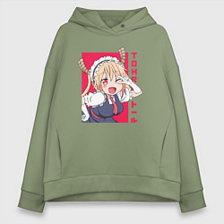 Женское худи оверсайз Тору дракон горничная