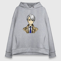 Женское худи оверсайз Виктор улыбается