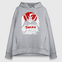 Женское худи оверсайз Белый самурай в доспехах