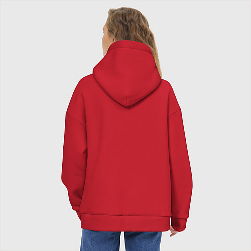 Женское худи оверсайз Obey frog / Красный – фото 4