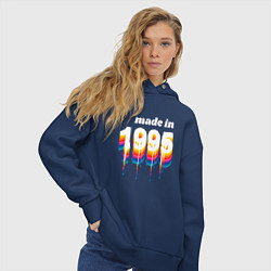 Толстовка оверсайз женская Made in 1995 liquid art, цвет: тёмно-синий — фото 2