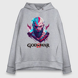 Толстовка оверсайз женская God of War, Kratos, цвет: меланж