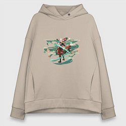 Женское худи оверсайз Кадзуха из Genshin Impact