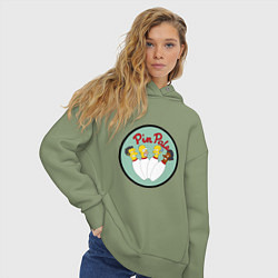 Толстовка оверсайз женская Simpsons bowling, цвет: авокадо — фото 2