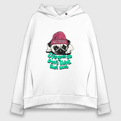 Женское худи оверсайз Life goes oh dont think that much