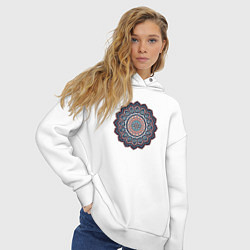 Толстовка оверсайз женская Индийская Mandala, цвет: белый — фото 2
