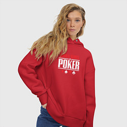 Толстовка оверсайз женская Мировая серия покера, цвет: красный — фото 2