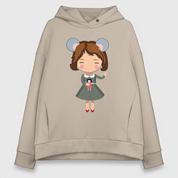 Женское худи оверсайз Девочка в костюме мышки