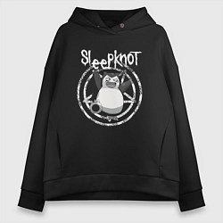 Толстовка оверсайз женская Sleepknot, цвет: черный