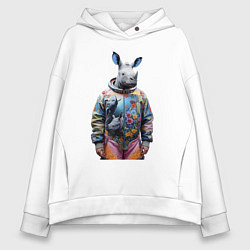 Женское худи оверсайз Rhino in spacesuit