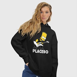 Толстовка оверсайз женская Placebo Барт Симпсон рокер, цвет: черный — фото 2