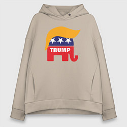 Толстовка оверсайз женская Trump elephant, цвет: миндальный