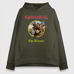 Толстовка оверсайз женская The trooper Iron Maiden, цвет: хаки