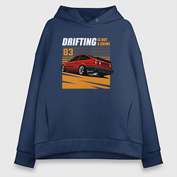Толстовка оверсайз женская Дрифтинг, цвет: тёмно-синий