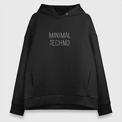 Женское худи оверсайз Minimal techno тонкая надпись