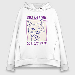 Женское худи оверсайз 80 percent cotton 20 percent cat hair