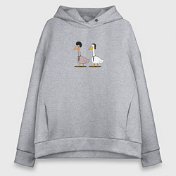 Толстовка оверсайз женская Криминальные гуси, цвет: меланж