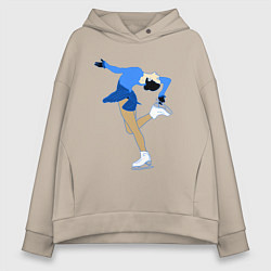 Женское худи оверсайз Фигуристка на льду
