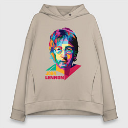 Женское худи оверсайз John Lennon картина абстракция