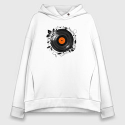 Толстовка оверсайз женская Летняя мелодия, цвет: белый