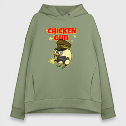 Женское худи оверсайз Chicken Gun - игра