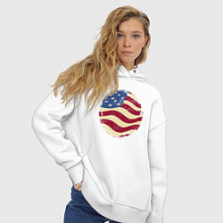 Толстовка оверсайз женская Flag USA, цвет: белый — фото 2