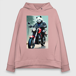 Женское худи оверсайз Panda - cool biker