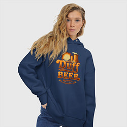Толстовка оверсайз женская Duff beer brewing, цвет: тёмно-синий — фото 2