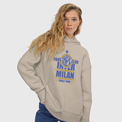 Толстовка оверсайз женская Inter Milan fans club, цвет: миндальный — фото 2