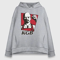 Толстовка оверсайз женская KGB Lenin, цвет: меланж