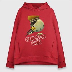 Толстовка оверсайз женская Chicken Gun logo, цвет: красный