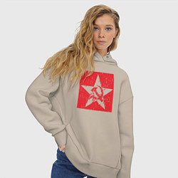 Толстовка оверсайз женская Star USSR, цвет: миндальный — фото 2