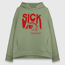 Женское худи оверсайз Sick i cant away from you red