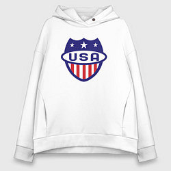 Толстовка оверсайз женская Shield USA, цвет: белый