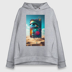 Женское худи оверсайз Глаз - сюрреализм - нейросеть