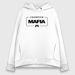Женское худи оверсайз Mafia gaming champion: рамка с лого и джойстиком