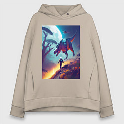 Женское худи оверсайз Космонавт на затерянной планете