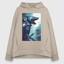 Женское худи оверсайз Cyber shark