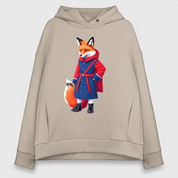 Женское худи оверсайз Модная лисичка - нейросеть