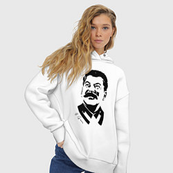 Толстовка оверсайз женская Сталин чб, цвет: белый — фото 2