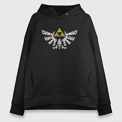 Толстовка оверсайз женская The Legend of Zelda - znak, цвет: черный
